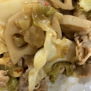 蓮根と豚肉のオイスターソース炒め